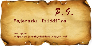 Pajenszky Izidóra névjegykártya